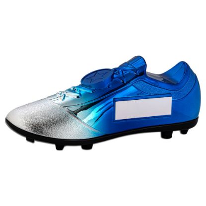Picture of Filled Plastic Footballl Boot In Silver|blue With Plate (1" Cen) - 6.75 X 2.75in