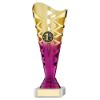 Picture of Gold|purple Plastic Titan Cup Assembled On Marble (1in Cen) - 8.75in