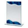 Picture of Xxx Jade Glass Rectangle Plaque With Silv|blue Detail (4mm Thick) - 7.25in