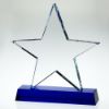 Picture of Xxx Clear Glass Star Plaque On Blue Thick Base (19mm Thick) - 9.25in