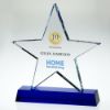 Picture of Xxx Clear Glass Star Plaque On Blue Thick Base (19mm Thick) - 9.25in