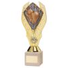 Picture of Gold Plastic Holder + Boxing Disc On Cream Marble Trophy (1in Cen) - 9in