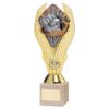 Picture of Gold Plastic Holder+martial Arts Disc On Cream Marble Trophy (1in Cen) - 7.75in
