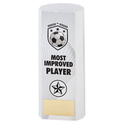 Picture of White Plastic Filled Column Football Most Improved Player (1in Cen)