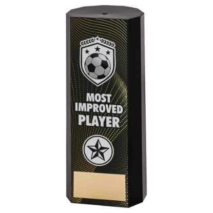 Picture of Black Plastic Filled Column Football Most Improved Player (1in Cen)