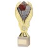 Picture of Gold Plastic Holder + Basketball Disc On Cream Marble Trophy (1in Cen) - 10in