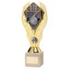 Picture of Gold Plastic Holder + Hockey Disc On Cream Marble Trophy (1in Cen) - 7.75in