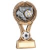 Picture of Brz|gold|pew Football Round Wreath On V Riser With Plate (1in Cen) - 5in