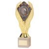 Picture of Gold Holder + Player Of The Match Disc & Cream Marble Trophy (1in Cen) - 7.75in