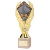 Picture of Gold Plastic Holder + Badminton Disc On Cream Marble Trophy (1in Cen) - 10in