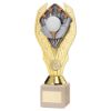 Picture of Gold Plastic Holder + Golf Disc On Cream Marble Trophy (1in Cen) - 10in