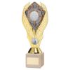 Picture of Gold Plastic Holder+nearest The Pin Disc+cream Marble Trophy (1in Cen) - 7.75in