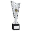 Picture of Silver Plastic Titan Cup On Black Marble Assembled Trophy (1in Cen) - 8.75in