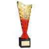 Picture of Gold|red Plastic Titan Cup On Black Marble Assembled Trophy (1in Cen) - 12in