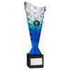 Picture of Silver|blue Plastic Titan Cup On Blk Marble Assembled Trophy (1in Cen) - 12in
