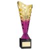Picture of Gold|purple Plastic Titan Cup On Blk Marble Assembled Trophy (1in Cen) - 12in
