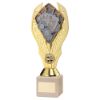 Picture of Gold Plastic Holder + Cards Disc On Cream Marble Trophy (1in Cen) - 10in
