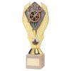 Picture of Gold Plastic Holder + Cycling Disc On Cream Marble Trophy (1in Cen) - 11in