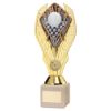 Picture of Gold Plastic Holder + Snooker Disc On Cream Marble Trophy (1in Cen) - 9in