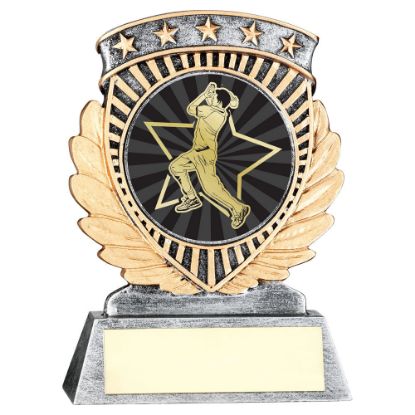 Picture of Pew~gold 5 Star Holder With Vinyl Cricket Bowler Insert & Plate