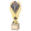 Picture of Gold Plastic Holder + Motor Sport Disc On Cream Marble Trophy (1in Cen) - 10in
