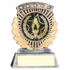 Picture of Pew|gold 5 Star Holder With Vinyl Victory Torch Insert & Plate - 3.75in