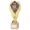 Picture of Gold Plastic Holder + Third Disc On Cream Marble Trophy (1in Cen) - 11in