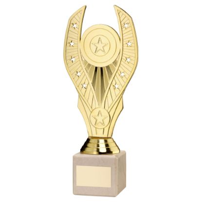 Picture of Gold Plastic Holder On Cream Marble Trophy (1in & 2in~rd)