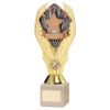 Picture of Gold Plastic Holder + Stars Disc On Cream Marble Trophy (1in Cen) - 11in