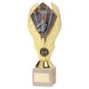 Picture of Gold Plastic Holder+victory Torch Disc On Cream Marble Trophy (1in Cen) - 11in