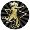 Picture of Football Female Gold|black Printed Centre 50mm - 2in