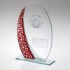 Picture of Jade|silv|red Glass Oval With Silver Trim Trophy (1in Cen) - 7.25in