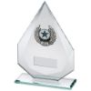 Picture of Jade|silver Diamond Glass With Silv|blk Trim Trophy (1in Centre) - 8in