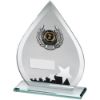 Picture of Jade|blk|silv Glass Teardrop Plaque With Silv|blk Trim Trophy (1in Cen) - 7.25in