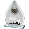 Picture of Jade|blk|silv Glass Teardrop Plaque With Silv|blk Trim Trophy (1in Cen) - 7.25in