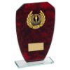 Picture of Jade Glass With Red Marble Backing And Gold Trim Trophy (1in Centre) - 7.25in