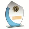 Picture of Jade|blue Glass With Gold Trim Trophy (1in Centre) - 7in
