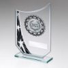 Picture of Jade|blk|silv Glass Star Plaque With Silv|blk Trim Trophy - (1in Cen) - 6.5in