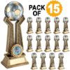 Picture of Pack Of 15 Brz|pew|gold Tall Football Trophy With Plates (1in Cen) - 10in