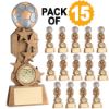 Picture of Pack Of 15 Brz|pew|gold Flatback Football Trophy With Plates (1in Cen) - 5in