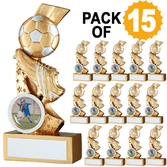 Trophy Distributors - Pack Of 15 Gold|silv Football Multi Star Trophy ...