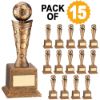Picture of Pack Of 15 Brz|gold Plastic Football Fig On Base Trophy With Plates - 8.5in